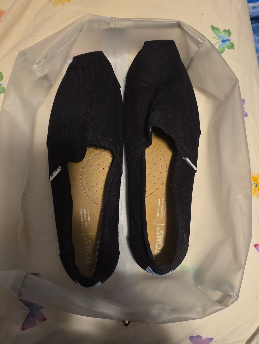TOMS Black Classic Canvas Slip-Ons